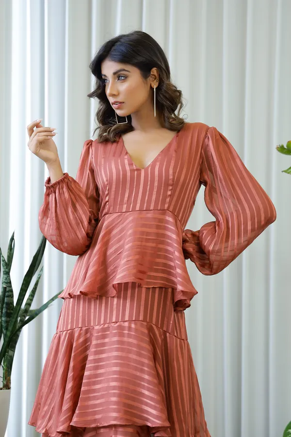 Rust_Chiffon_Hailey_Layered_Midi_Dress_For_Women