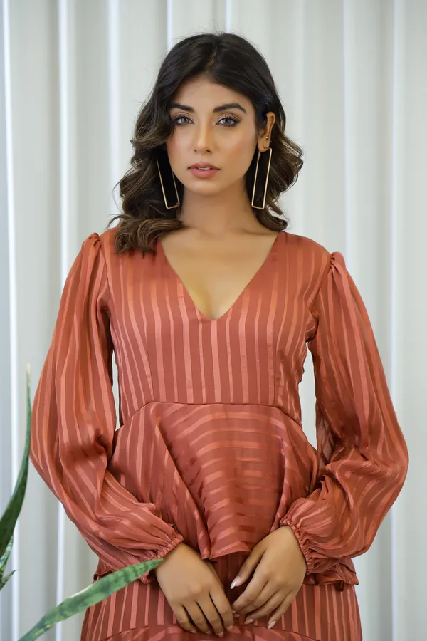 Rust_Chiffon_Hailey_Layered_Midi_Dress_For_Women