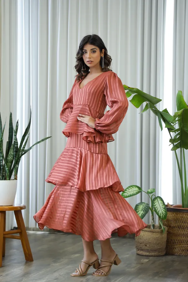 Rust_Chiffon_Hailey_Layered_Midi_Dress_For_Women