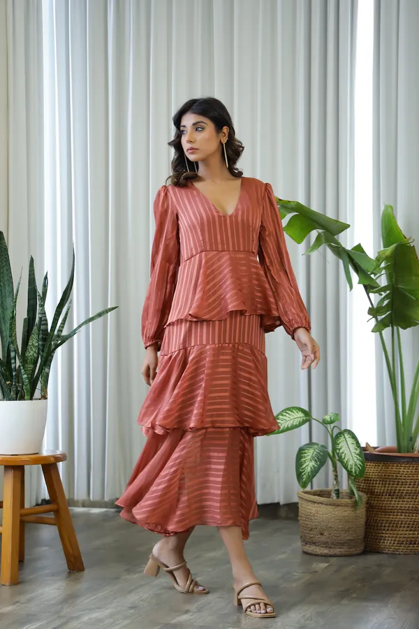 Rust_Chiffon_Hailey_Layered_Midi_Dress_For_Women