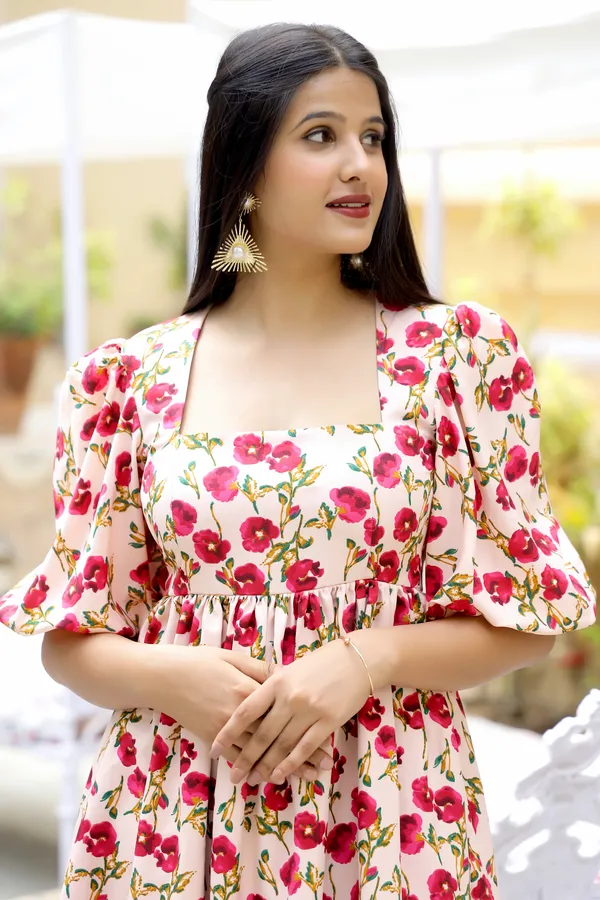 Peach_Crepe__Rosey_Mini_Dress_For_Women