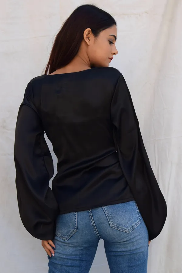 Black_Satin_Lady_Top_For_Women