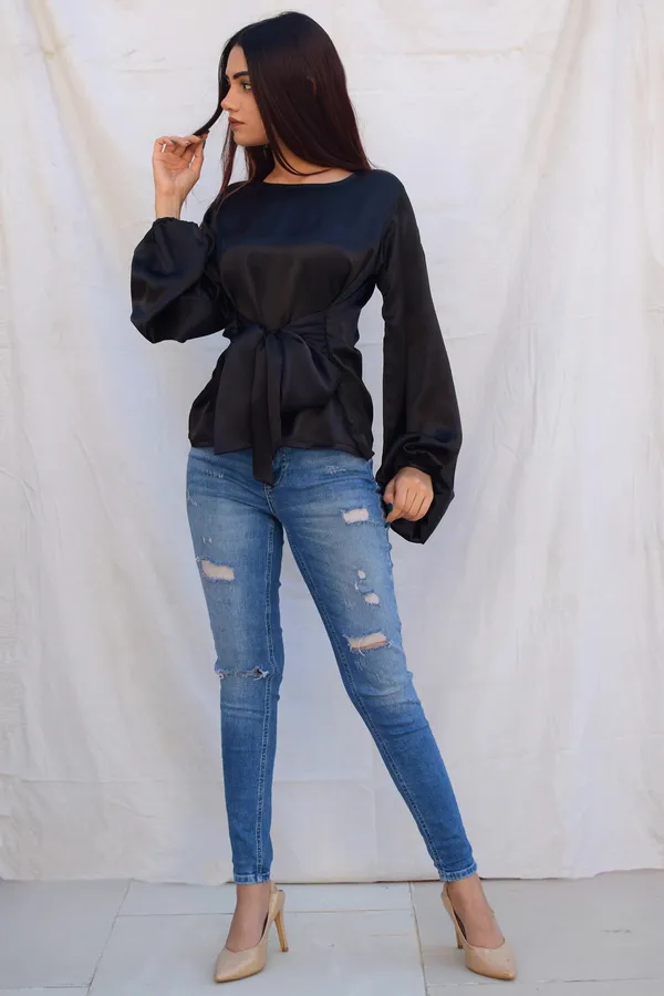 Black_Satin_Lady_Top_For_Women