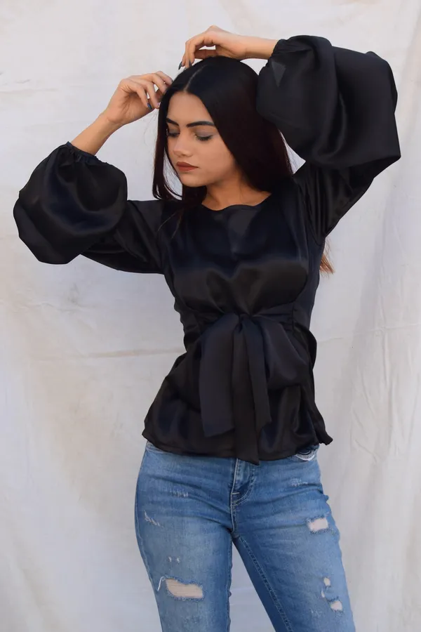 Black_Satin_Lady_Top_For_Women
