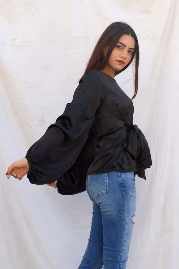Black_Satin_Lady_Top_For_Women
