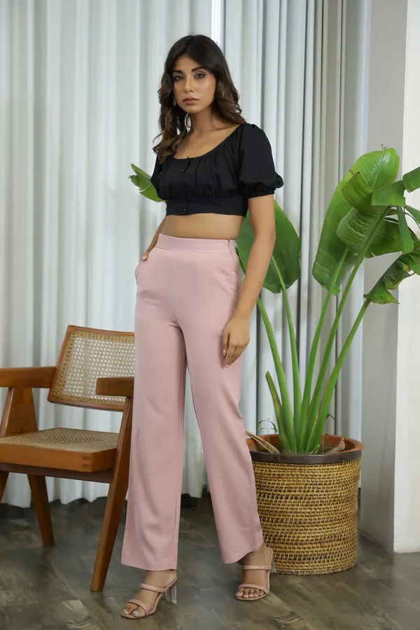 Pink_Blended_Fabric_Firefly_High_Waist_Pants_For_Women