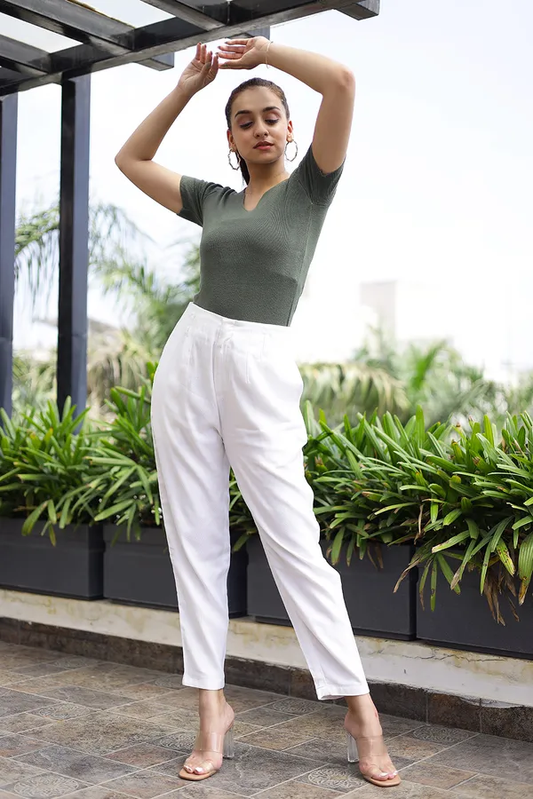White_Rayon_Dobby_Trousers_For_Women
