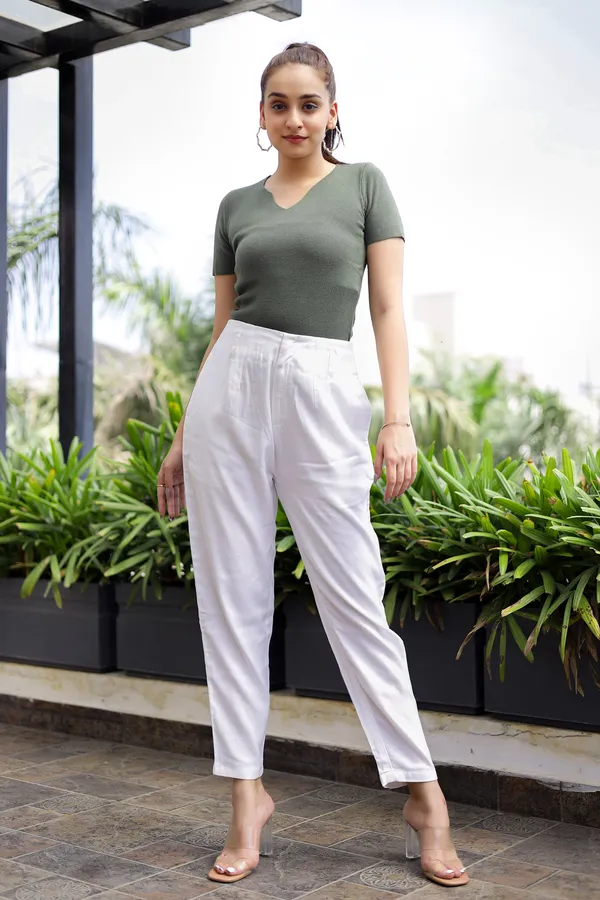 White_Rayon_Dobby_Trousers_For_Women