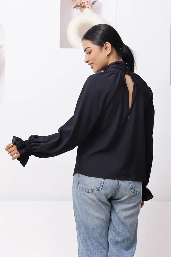 Black_Georgette_Nia_Top_For_Women