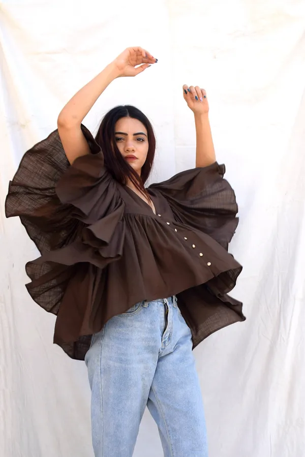Brown_Rayon_Aria_Ruffle_Blouse_For_Women