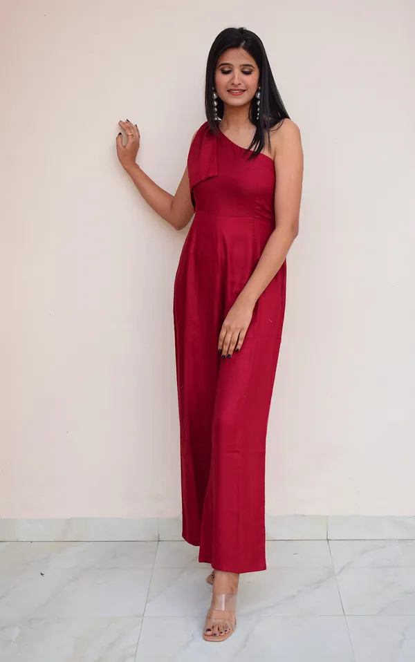 Maroon_Blended_Fabric__Ashley_Jumpsuit_For_Women