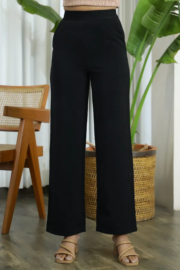 Black_Blended_Fabric_Firefly_High_Waist_Pants_For_Women