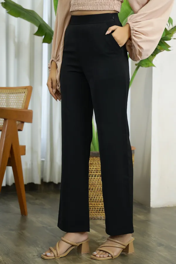 Black_Blended_Fabric_Firefly_High_Waist_Pants_For_Women