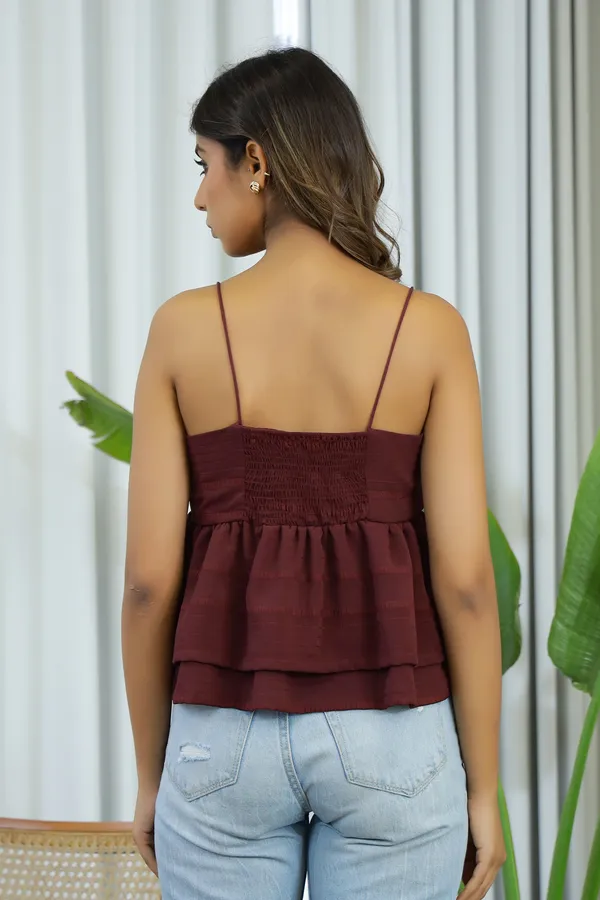Wine_Georgette_Isla_Layered_Top_For_Women