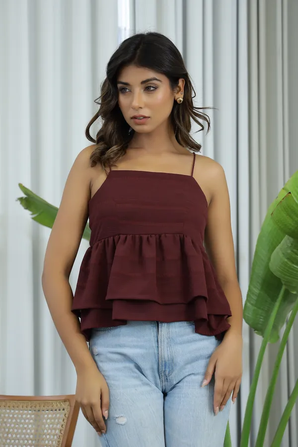 Wine_Georgette_Isla_Layered_Top_For_Women