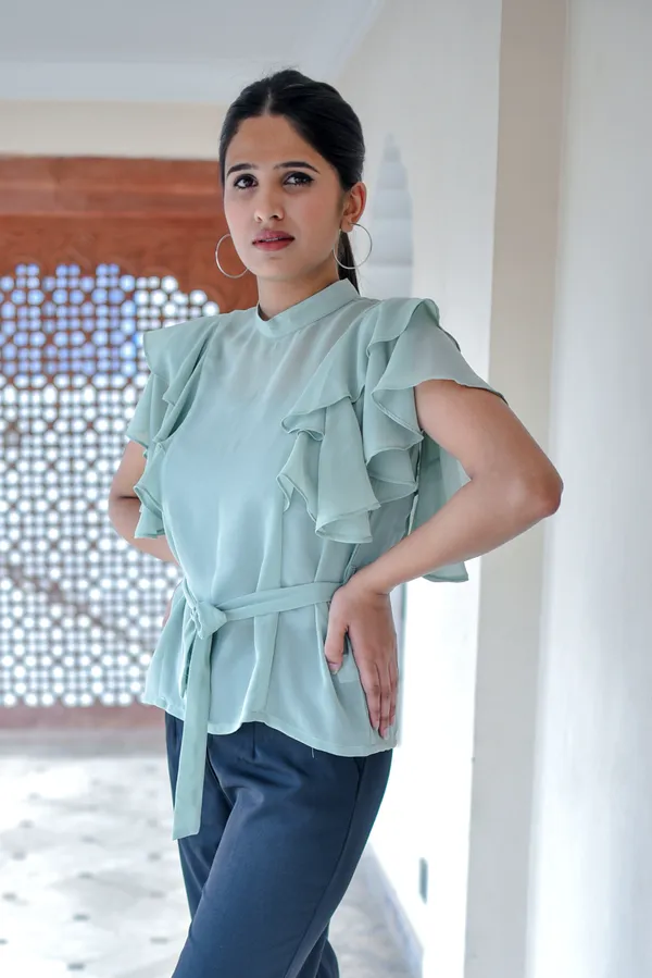 Mint_Georgette_Emerich_Top_For_Women