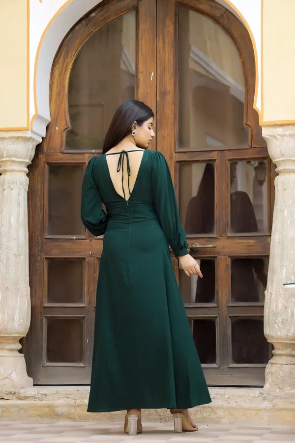 Green_Crepe__Gracia_Dress_For_Women