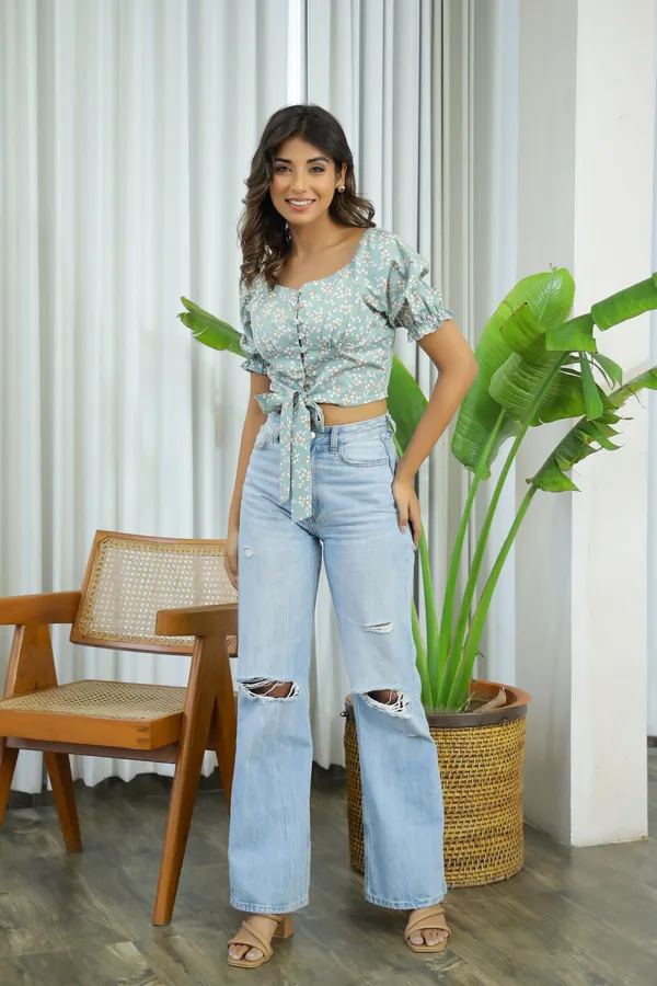 Green_Cotton_Hawai_Crop_Top_For_Women