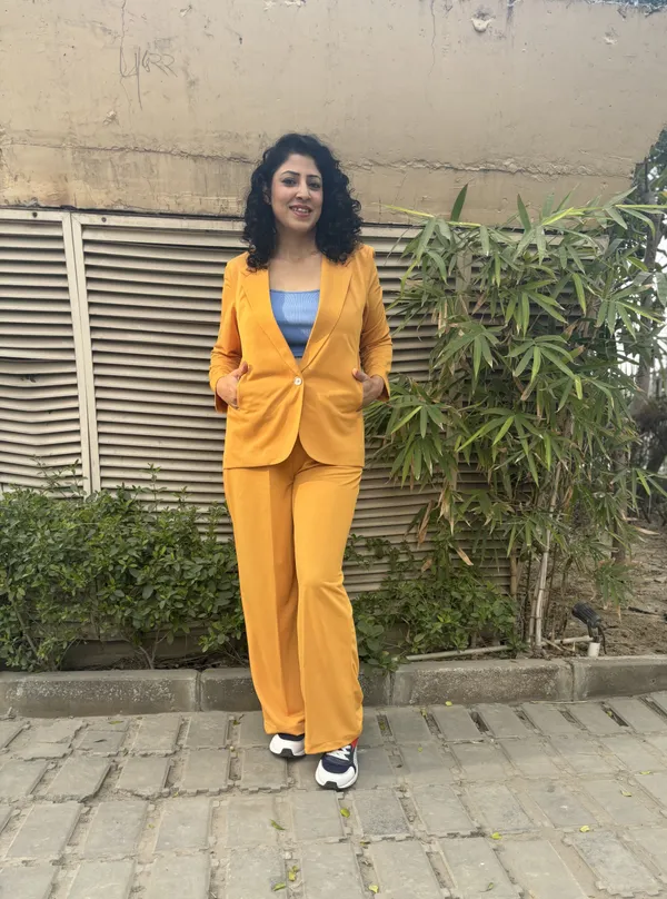 Yellow_Imported_Lycra_Regular_Fit_Blazer_&_Pant_Set_For_Women_&_Girls