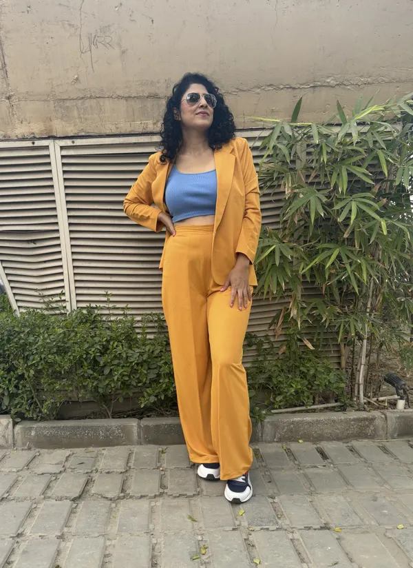 Yellow_Imported_Lycra_Regular_Fit_Blazer_&_Pant_Set_For_Women_&_Girls