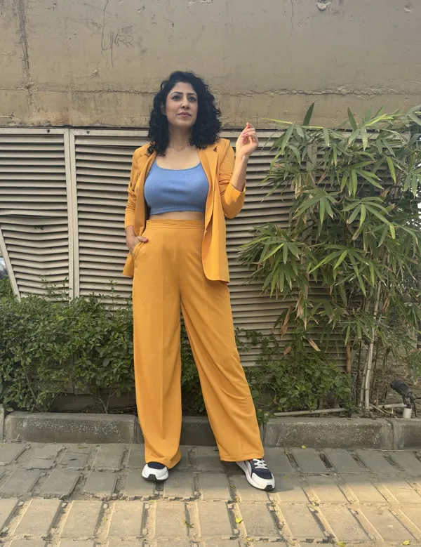 Yellow_Imported_Lycra_Regular_Fit_Blazer_&_Pant_Set_For_Women_&_Girls