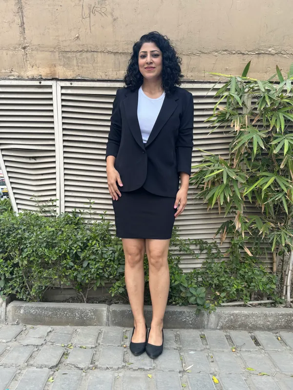 Black_Imported_Lycra_Regular_Fit_Blazer_&_Tube_Skirt_Set_For_Women_&_Girls