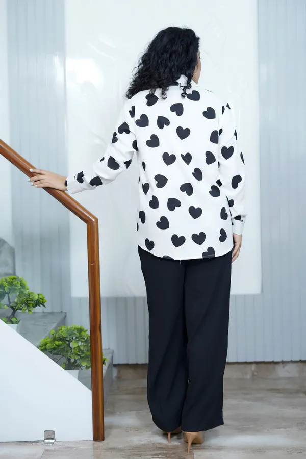 White_Rayon_Women_Summer_Shirt_With_Printed_Black_Hearts