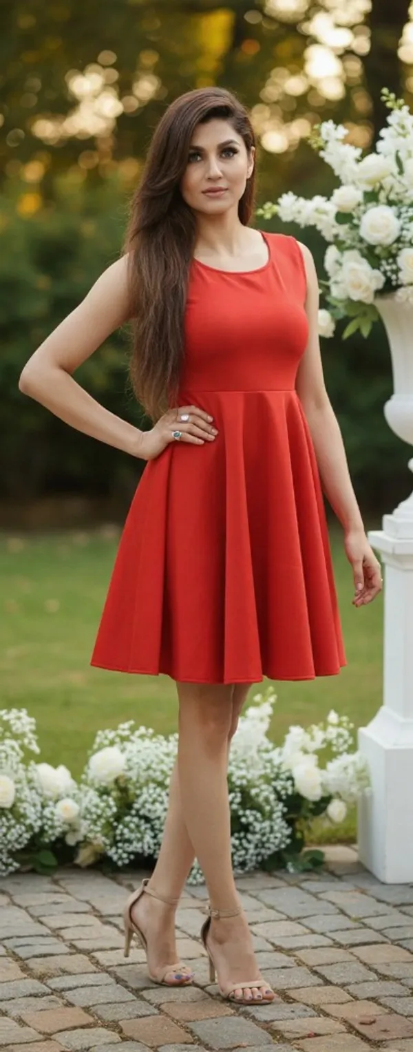 Red_Lycra_Blend_U_Neck_Sleeveless_Knee_Length_Skater_Dress_For_Women