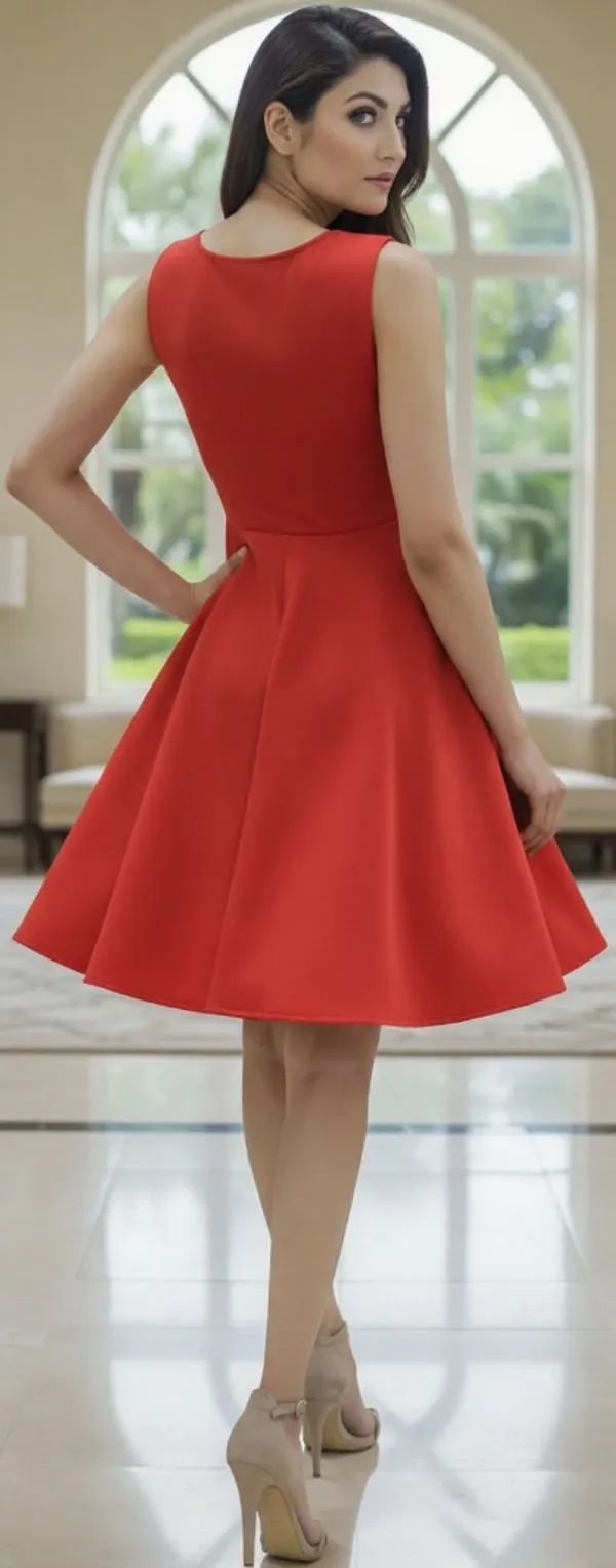 Red_Lycra_Blend_U_Neck_Sleeveless_Knee_Length_Skater_Dress_For_Women