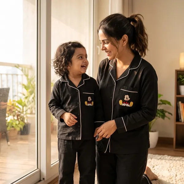 Black_Color_Mom_and_Kid_Cartoon_Twinning_Night_Suit_Sets_-_Pack_of_2