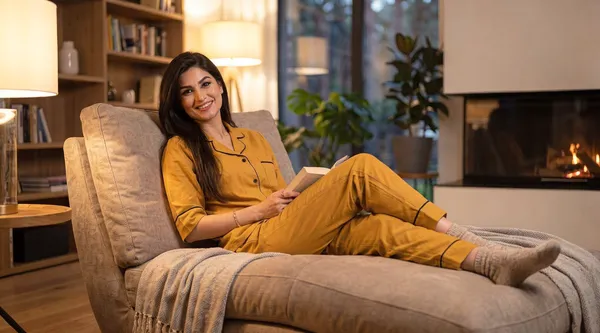 Mustard_Night_Suit_-_3/4th_Sleeves_-_Black_Piping