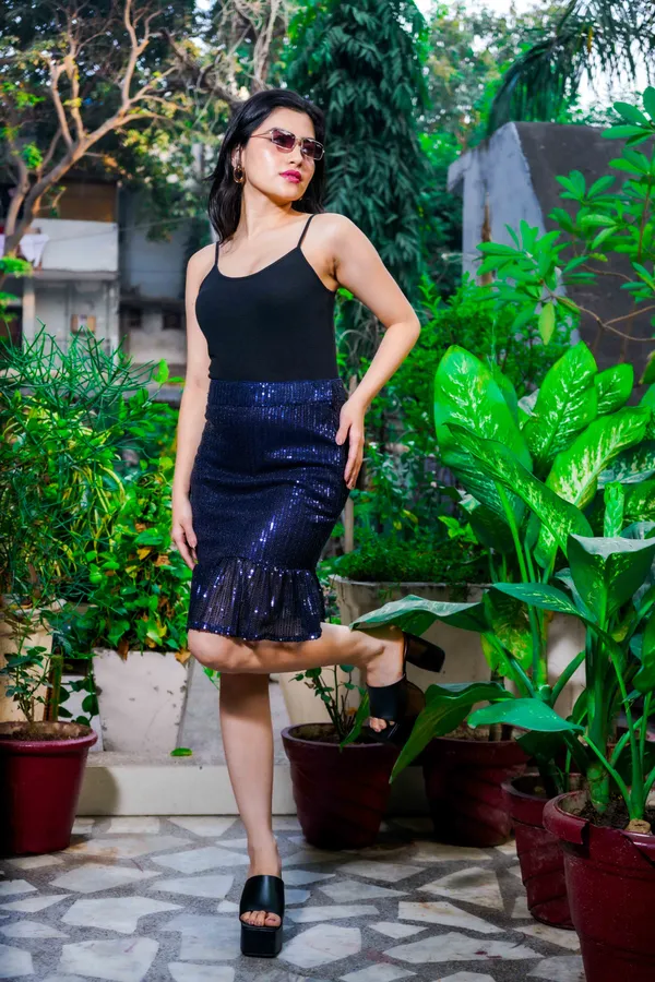 Dark_Blue_Embellished_Lycra_Blend_Peplum_Above_Knee__Regular_Skirt_For_Women