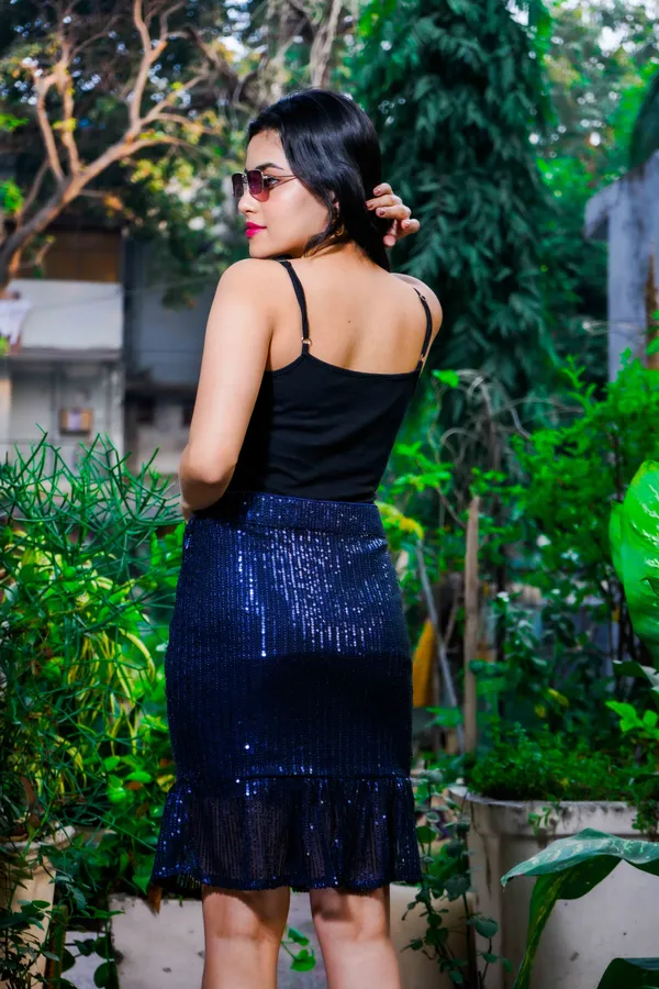 Dark_Blue_Embellished_Lycra_Blend_Peplum_Above_Knee__Regular_Skirt_For_Women