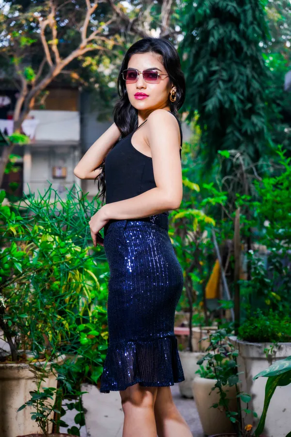 Dark_Blue_Embellished_Lycra_Blend_Peplum_Above_Knee__Regular_Skirt_For_Women