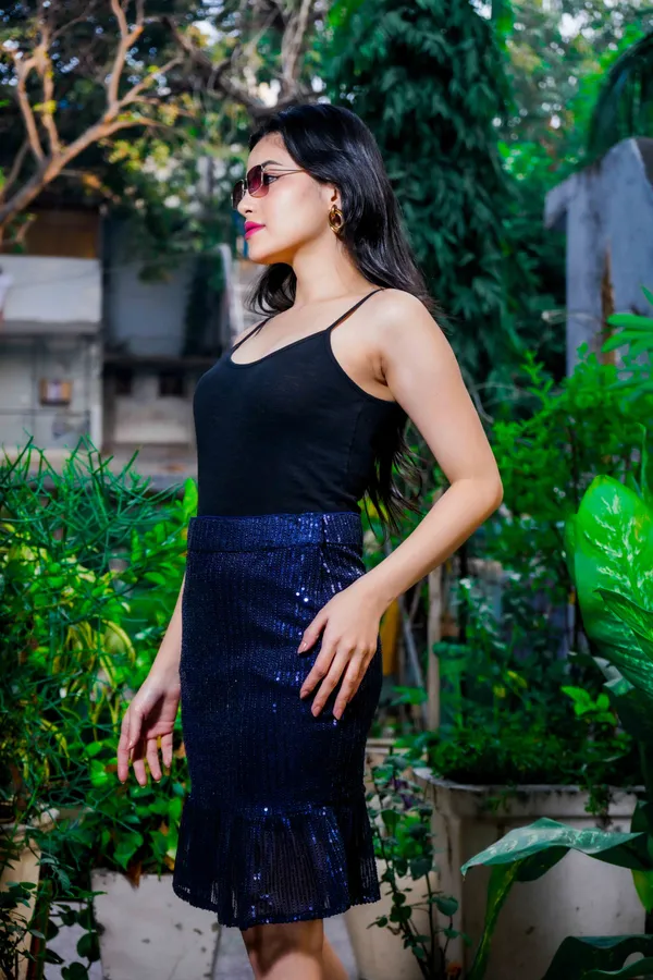 Dark_Blue_Embellished_Lycra_Blend_Peplum_Above_Knee__Regular_Skirt_For_Women