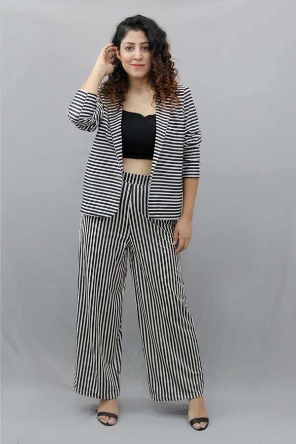 Black_&_White_Imported_Lycra_Regular_Fit_Blazer_&_Pant_Set_For_Women_&_Girls