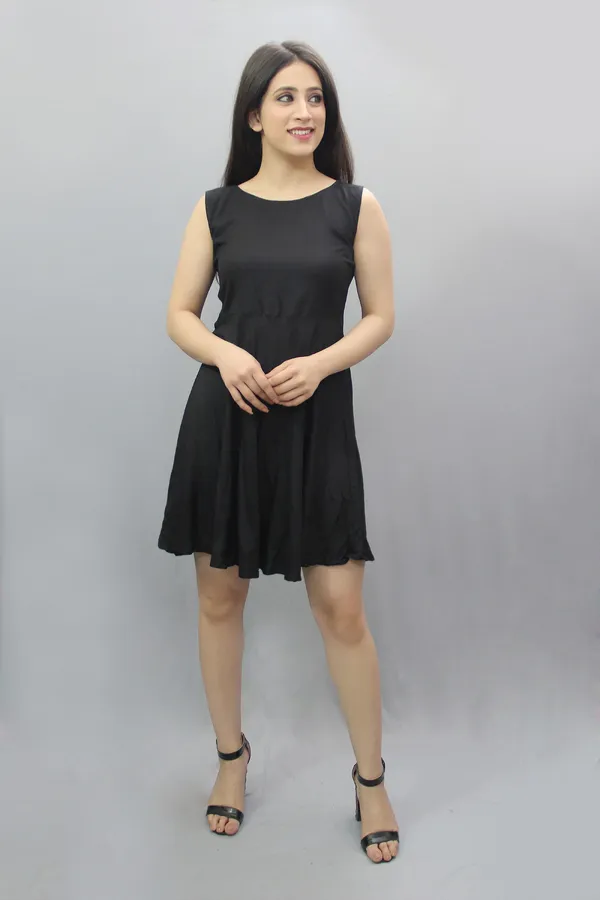 Black_Viscose_Rayon_Round_Neck_Sleeveless_Above_Knee_Fit_And_Flare_Dress_For_Women