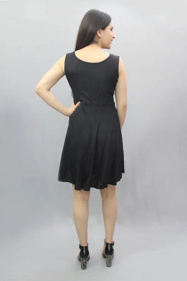 Black_Viscose_Rayon_Round_Neck_Sleeveless_Above_Knee_Fit_And_Flare_Dress_For_Women