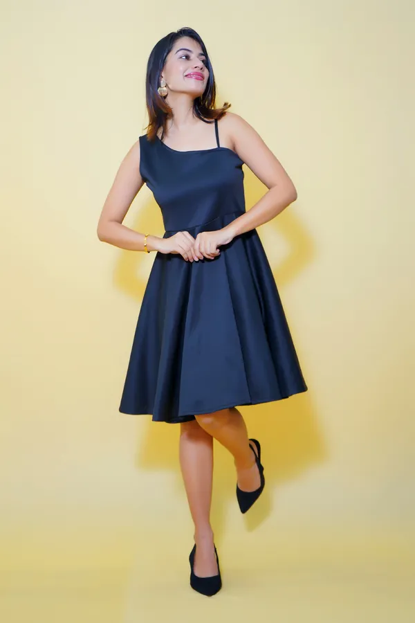 Black_Lycra_Blend_One_Shoulder_Sleeveless_Knee_Length_Fit_And_Flare_Dress_For_Women