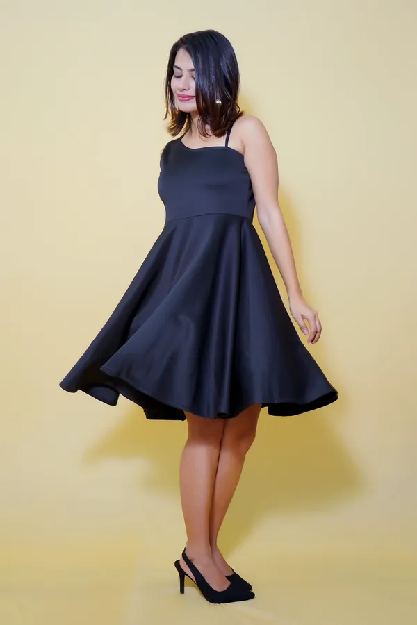 Black_Lycra_Blend_One_Shoulder_Sleeveless_Knee_Length_Fit_And_Flare_Dress_For_Women