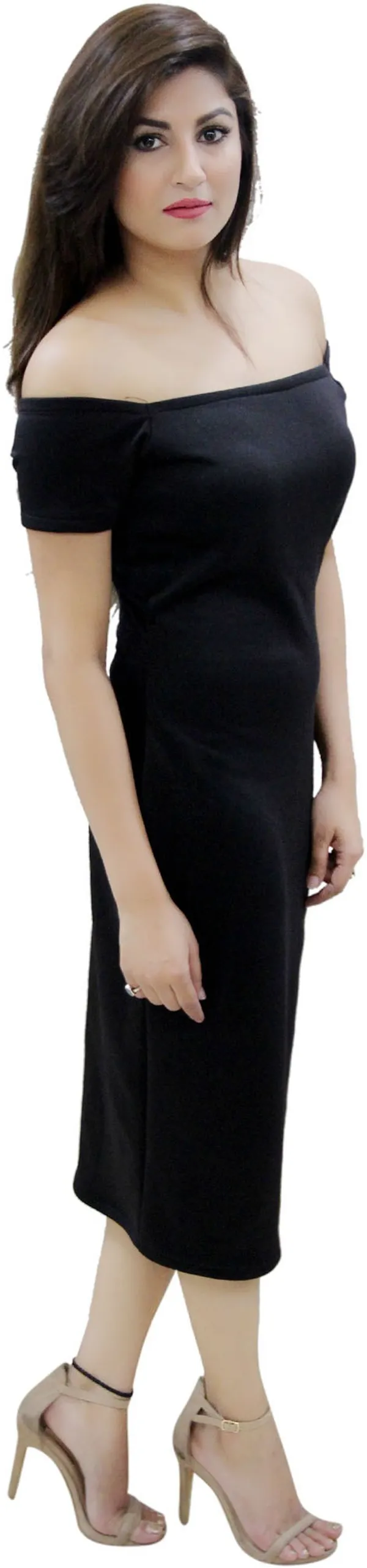 Black_Lycra_Blend_Round_Neck_Knee_Length_Bodycon_Dress_For_Women