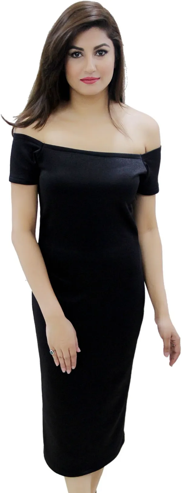 Black_Lycra_Blend_Round_Neck_Knee_Length_Bodycon_Dress_For_Women