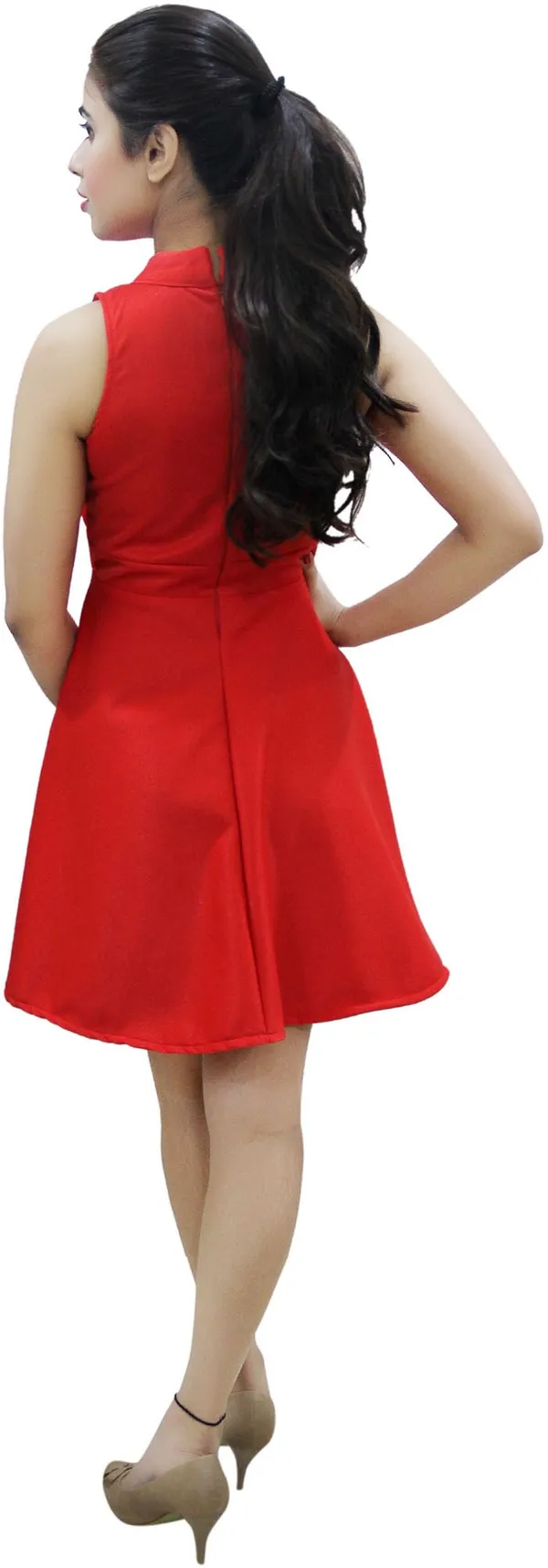 Red_Lycra_Blend_Round_Neck_Sleeveless_Knee_Length_A-Line_Dress_For_Women