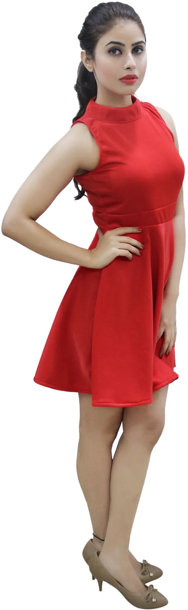 Red_Lycra_Blend_Round_Neck_Sleeveless_Knee_Length_A-Line_Dress_For_Women