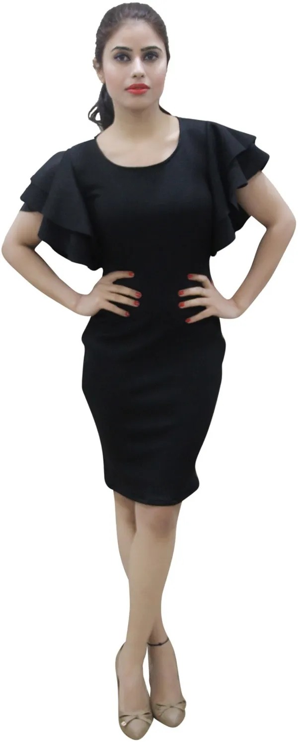 Black_Lycra_Blend_Knee_Length_Bodycon_Dress_For_Women