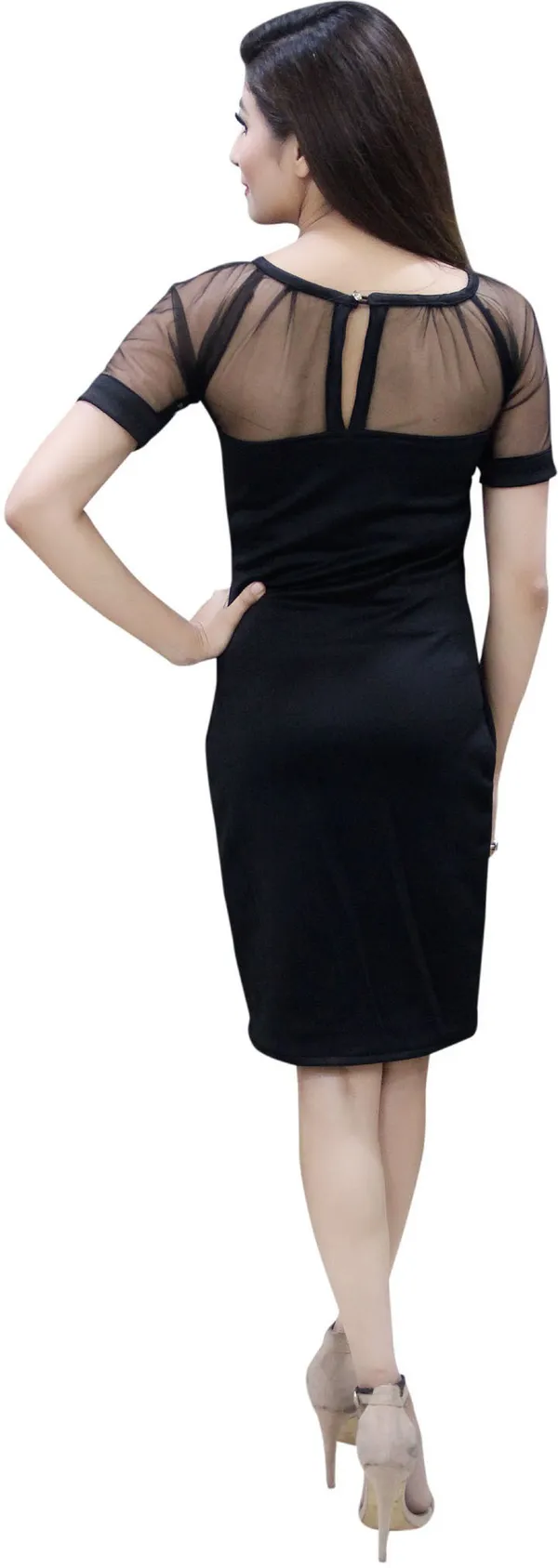 Black_Lycra_Blend_Round_Neck_Knee_Length_Bodycon_Dress_For_Women