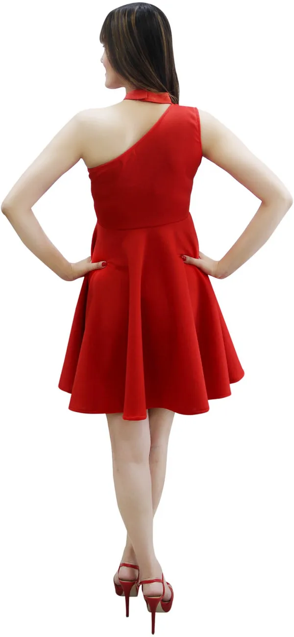 Red_Lycra_Blend_Above_Knee_Skater_Dress_For_Women