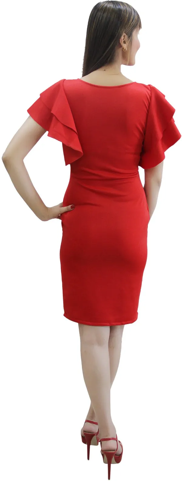 Red_Lycra_Blend_Round_Neck_Knee_Length_Bodycon_Dress_For_Women