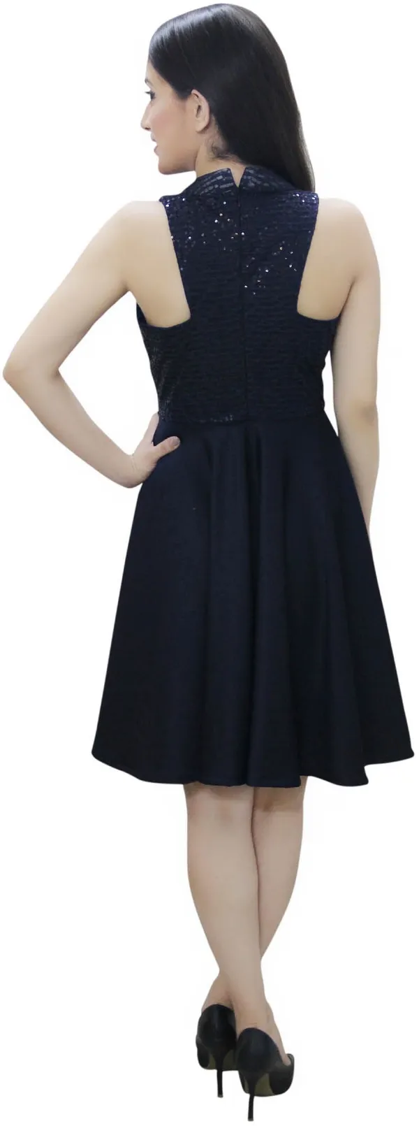 Dark_Blue_Lycra_Blend_Sleeveless_Knee_Length_Skater_Dress_For_Women