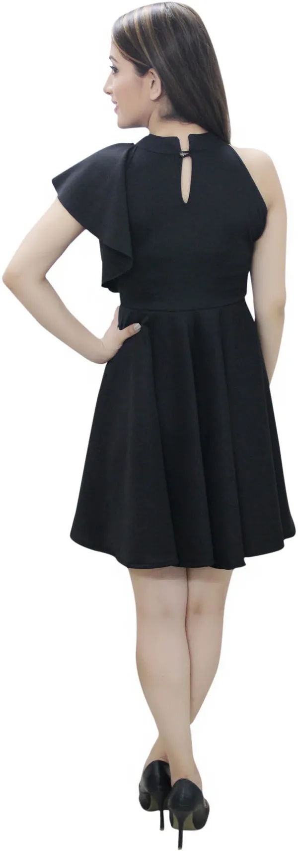 Black_Lycra_Blend_Round_Neck_Sleeveless_Knee_Length_Skater_Dress_For_Women